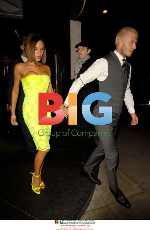 David and Victoria Beckham Leaving Restaurant