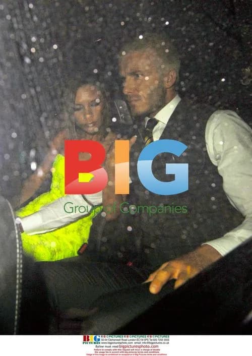 David and Victoria Beckham leaving restaurant