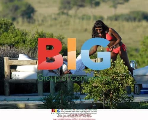 Naomi Campbell at Shakira's estate in Punta del Este