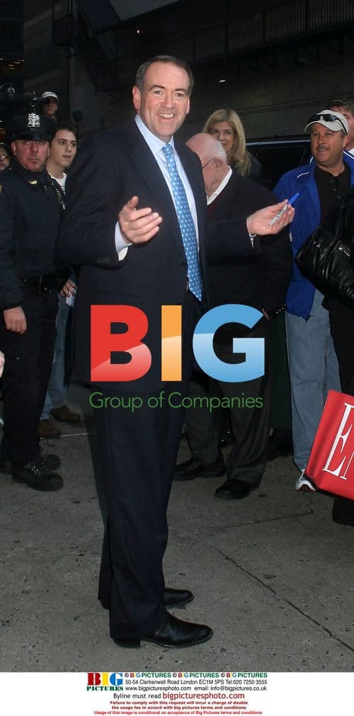 Mike Huckabee and Tom Hanks at Late Show