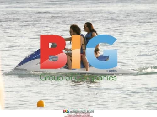 Martine McCutcheon on Jet Ski in Barbados