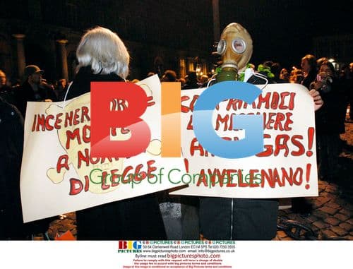 Demonstration against garbage dumps in Naples, Italy