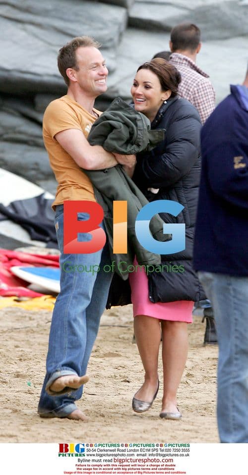 Martine McCutcheon and Jason Donovan filming 'Echo Beach'
