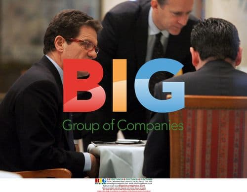 Fabio Capello and Trevor Brooking at World Cup meeting