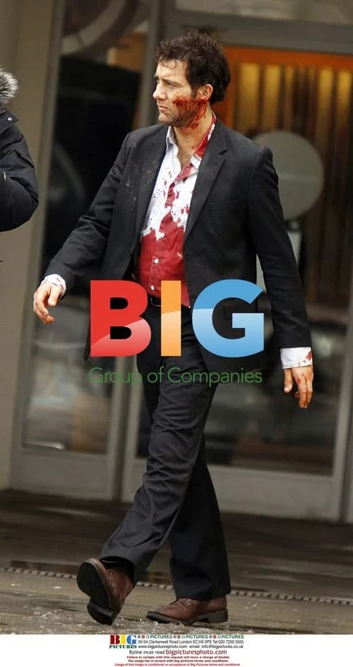 Actors Clive Owen and Brian O'Byrne film "The International"