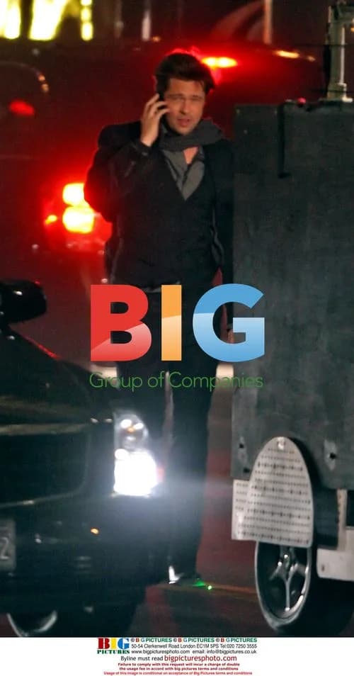 Brad Pitt Filming Softbank TV Spot in LA