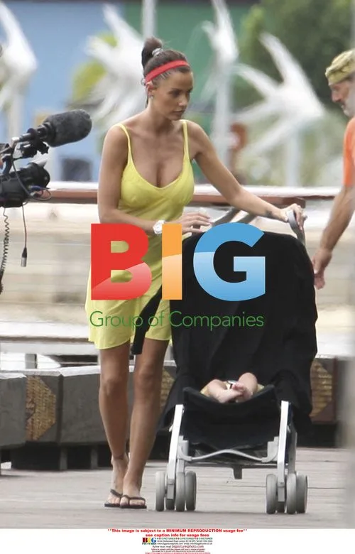 Katie Price and daughter strolling in Australia