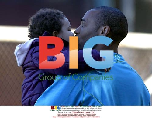 Thierry Henry plays with Thuram's son and daughter