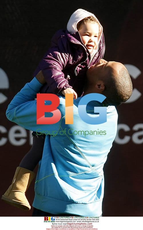 Thierry Henry plays footie with Thuram's son