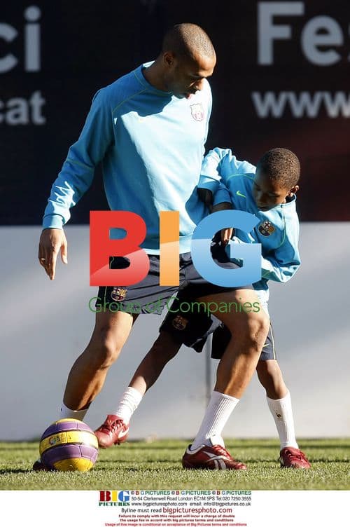 Thierry Henry plays with Thuram's son and daughter