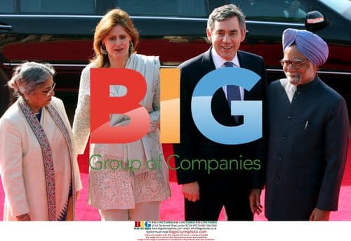 Gordon Brown and Manmohan Singh with wives