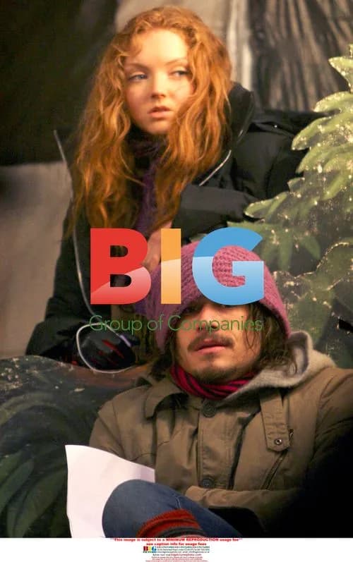 Heath Ledger and Lily Cole on the set of "The Imaginarium of Doctor Parnassus"