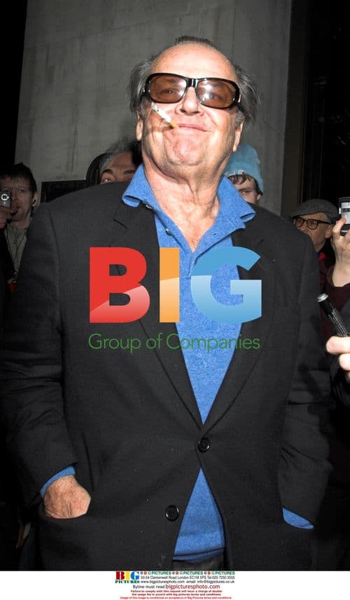 Jack Nicholson clowns around for photographers