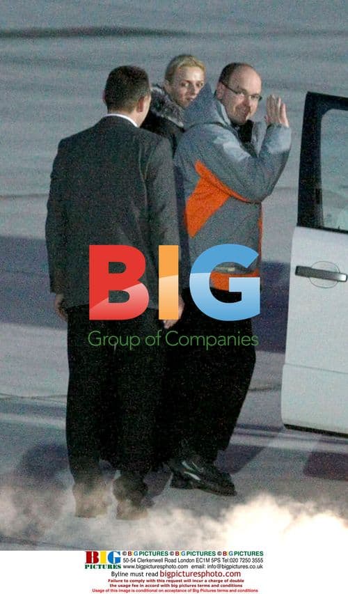 Prince Albert and Charlene at Airport