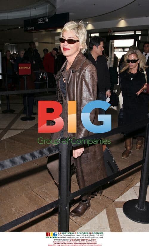 Sharon Stone and Donny Osmond at LAX