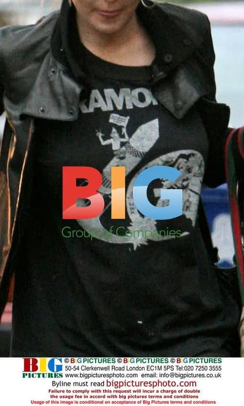 Lindsay Lohan Sports Ramones T-Shirt