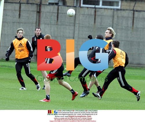 Liverpool Players Training for FA Cup Match