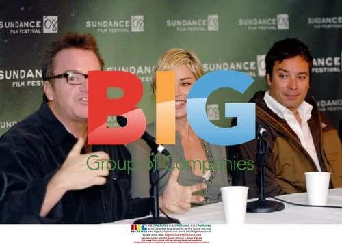 Tom Arnold, Sharon Stone, and Jimmy Fallon attend Sundance presser