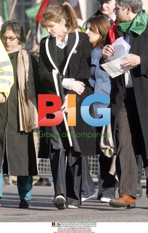 Jemima and Iran Khan attend Downing Street protest