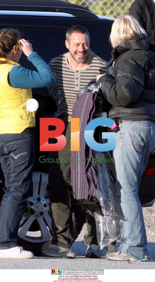 Robert Downey Jr. films "The Soloist" at LAX