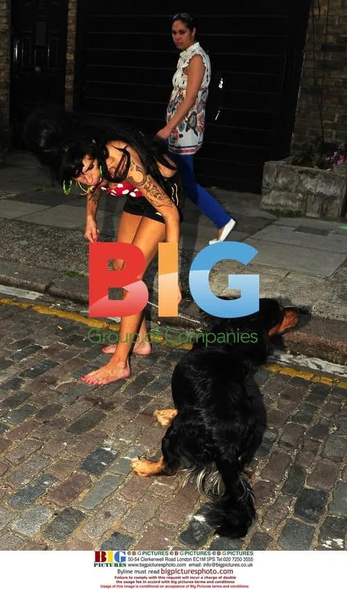 Amy Winehouse walks dog and kittens