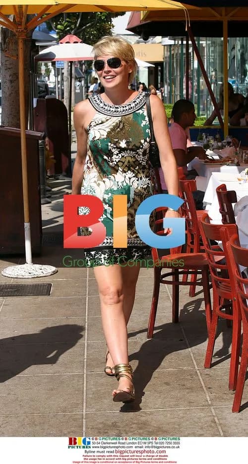 Sharon Stone Takes Break from Lunch