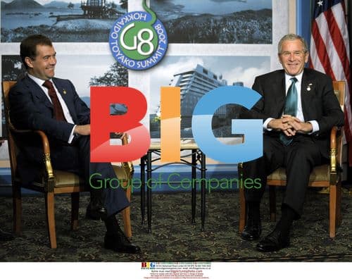 Bush and Medvedev at G8 Summit in Japan
