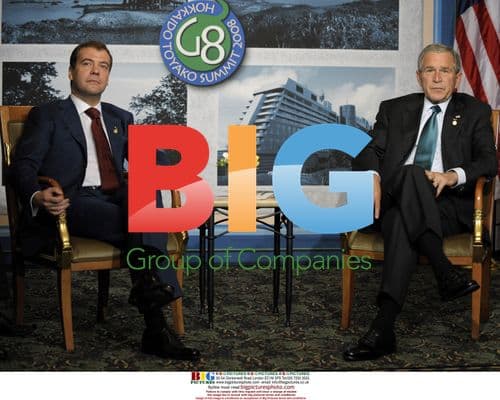 Bush and Medvedev at G8 Summit in Japan