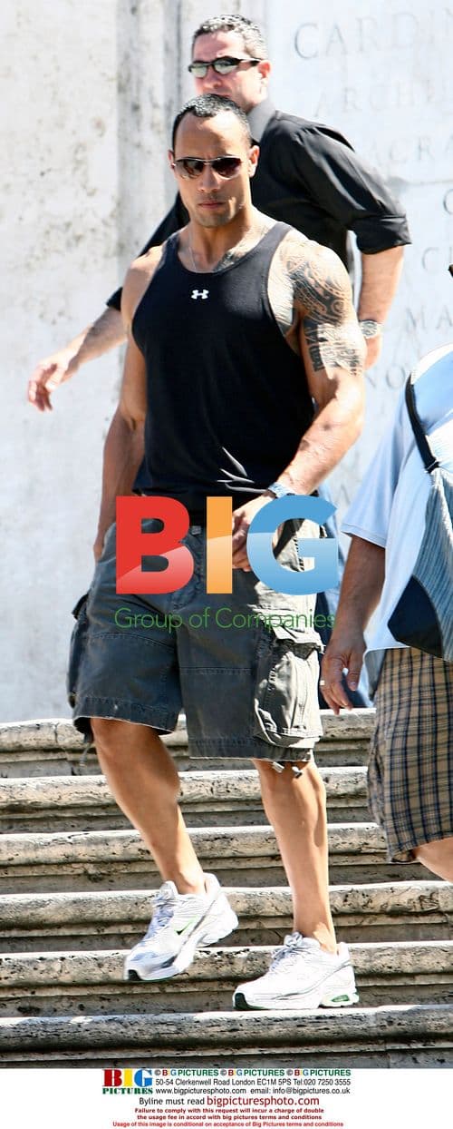 Dwayne "The Rock" Johnson and girlfriend in Rome