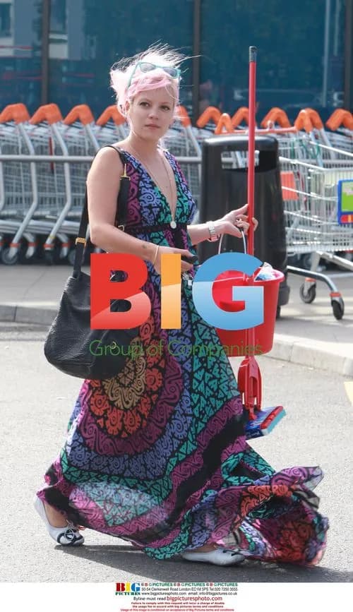 Singer Lily Allen on the go