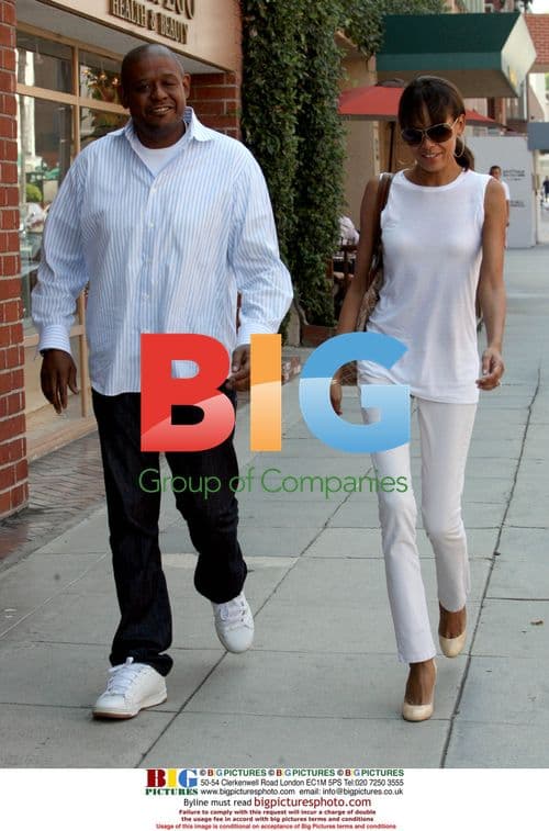 Forrest Whittaker and wife walking in Beverly Hills