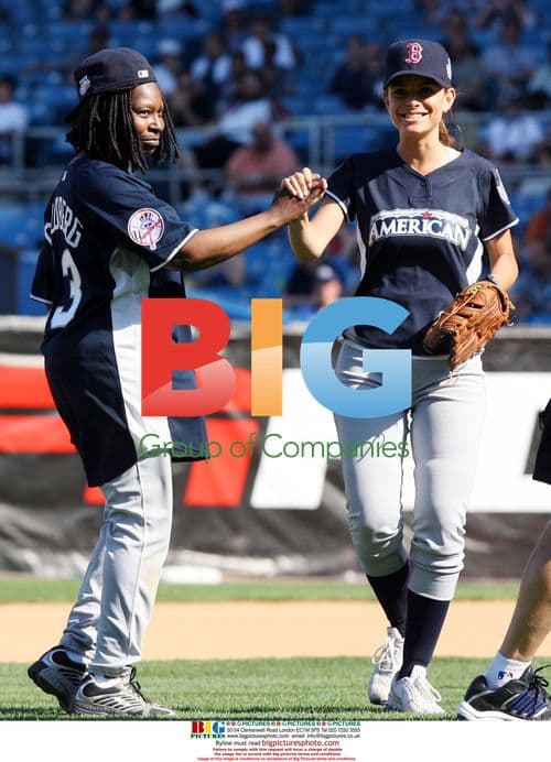 Maria Menounos and Whoopi Goldberg at Taco Bell Softball Game