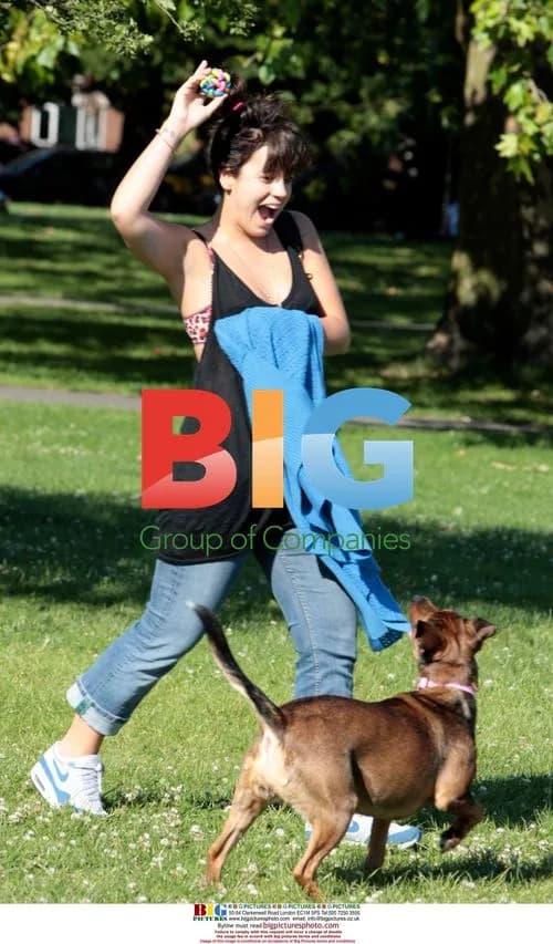 Lily Allen walks dog in London