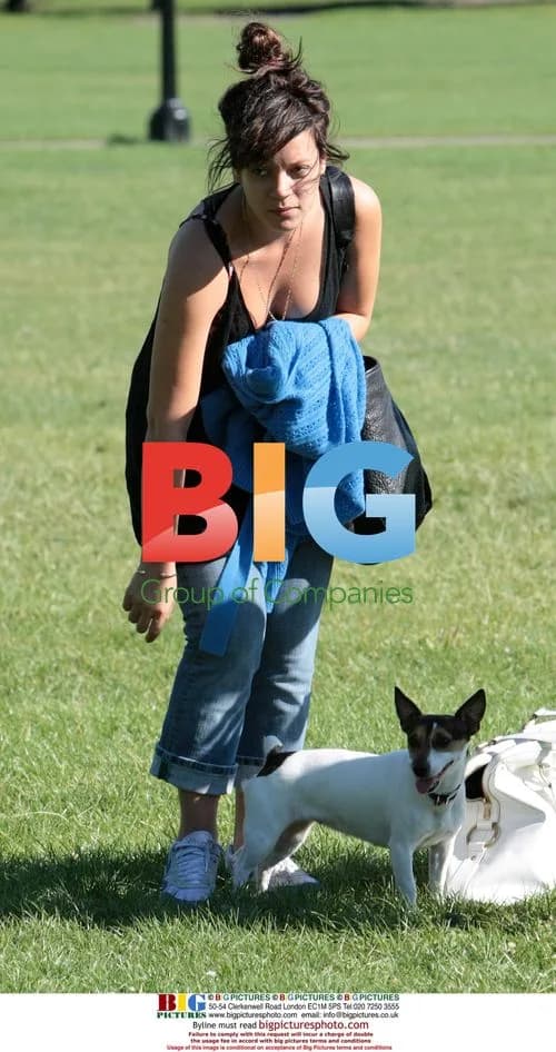 Lily Allen walking dog in London