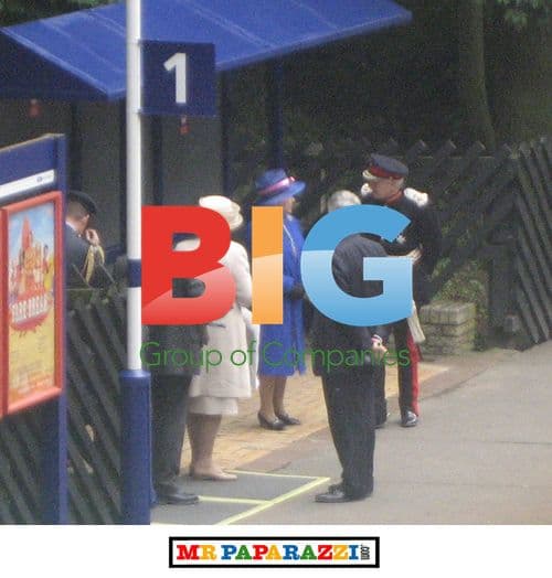 Queen Elizabeth and Prince Philip wait for Royal Train