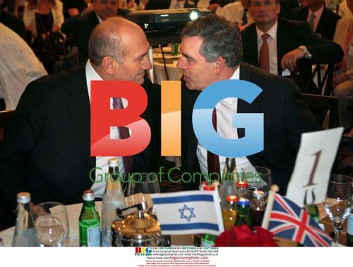 Gordon Brown and Ehud Olmert at Conference