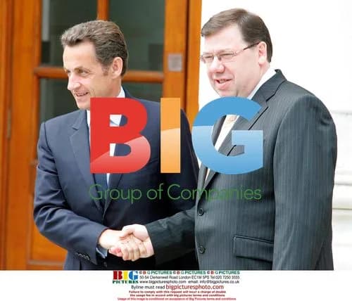 Cowen and Sarkozy Shake Hands at Dublin Meeting