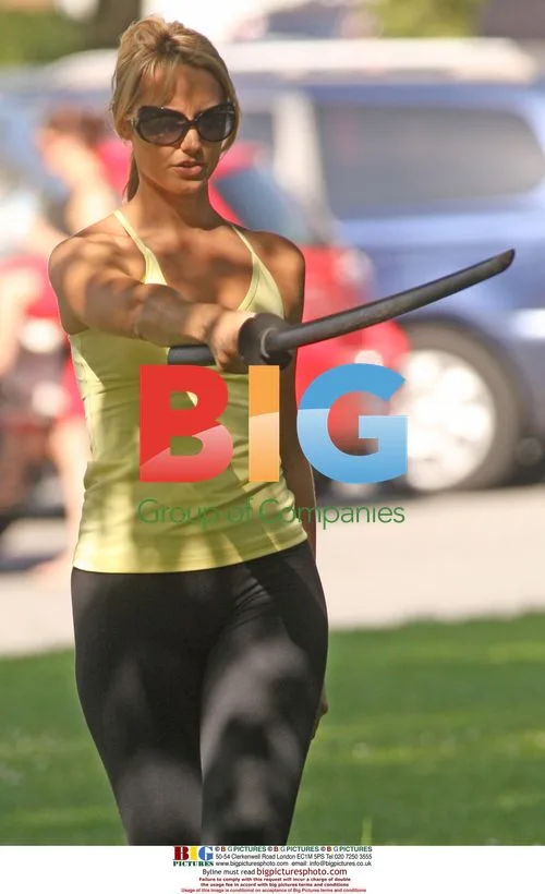 Stacy Keibler rehearses for Samurai Girl