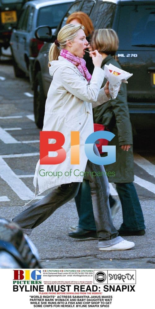 Samantha Janus gets fish and chips