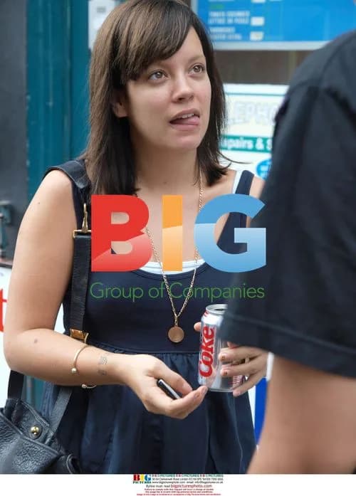 Singer Lily Allen leaving London studio
