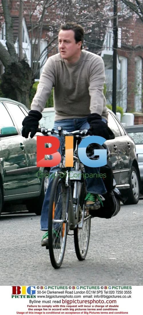 David Cameron Cycling Without Helmet