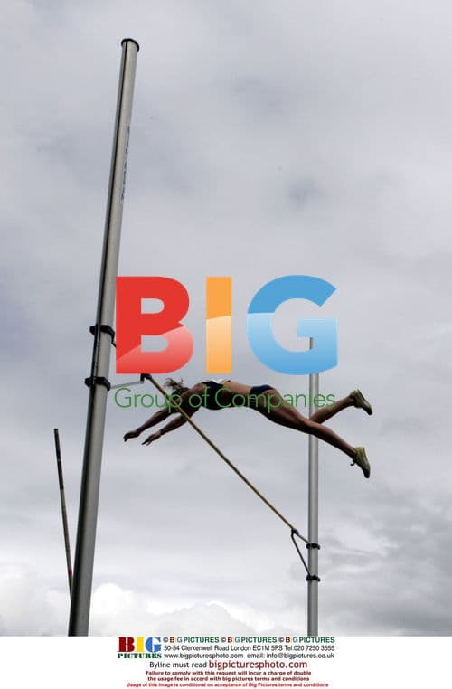Henrietta Paxton (GBR) competes in pole vault at Aviva National Championships