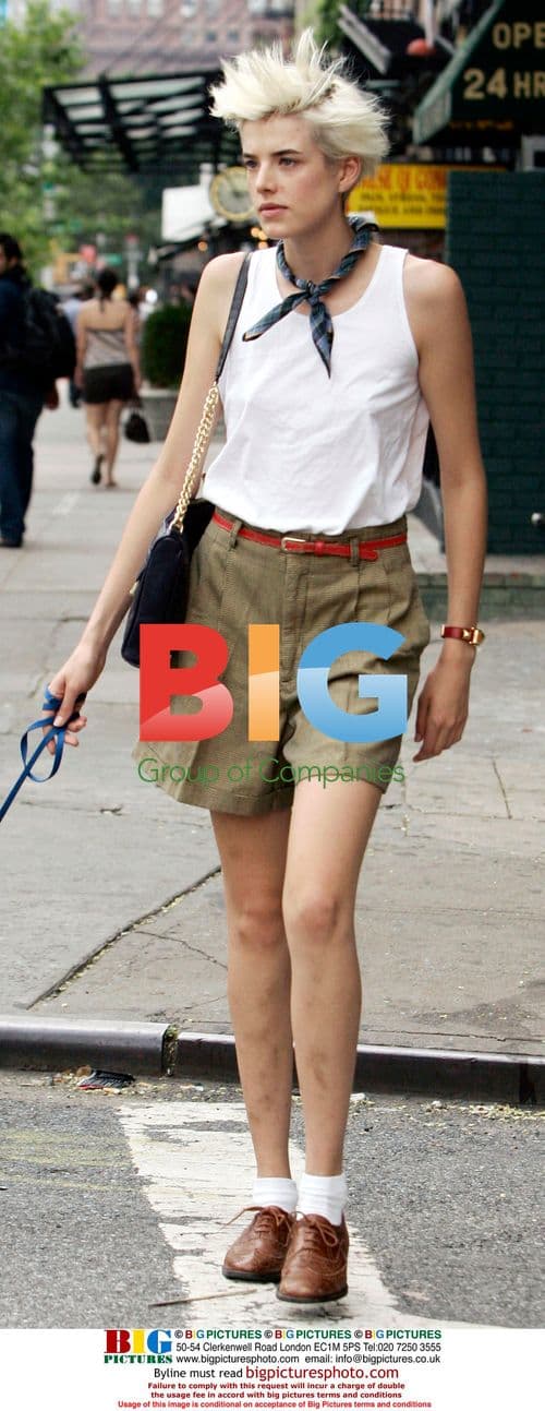 Agyness Deyn walks dog in NYC