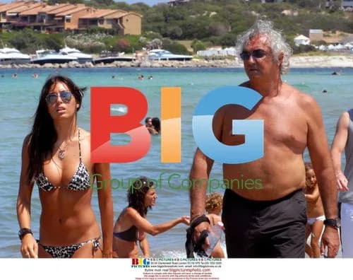 Flavio Briatore and Elisabetta Gregoraci at the beach