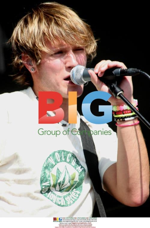 Dougie from McFly performing at Party In The Park