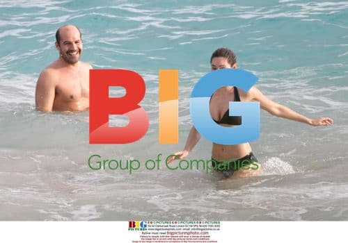 Billy Zane and Kelly Brook at St Bart's beach