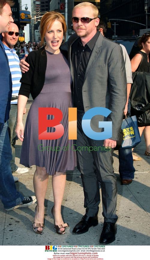 Simon Pegg and Gillian Anderson at Letterman
