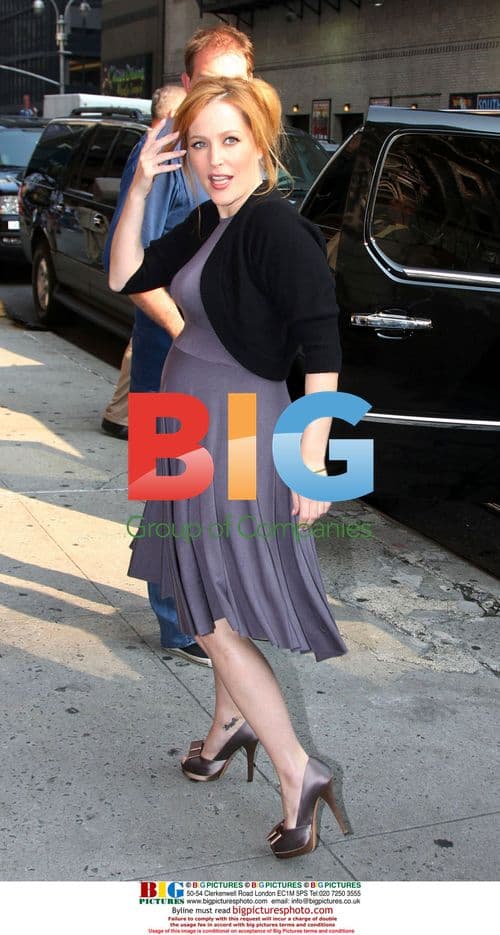 Gillian Anderson & Simon Pegg Outside Letterman