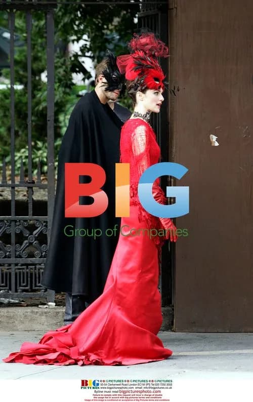 Rachel Weisz in Vibrant Red Costume for Vogue