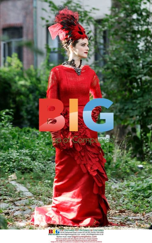 Rachel Weisz in Vibrant Red Costume for Vogue